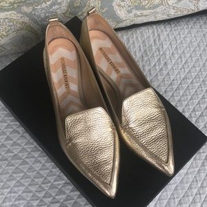 Nicholas Kirkwood Gold Beya Flats size 38.5